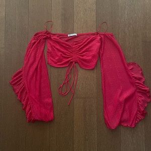 Zara fuchsia cropped blouse